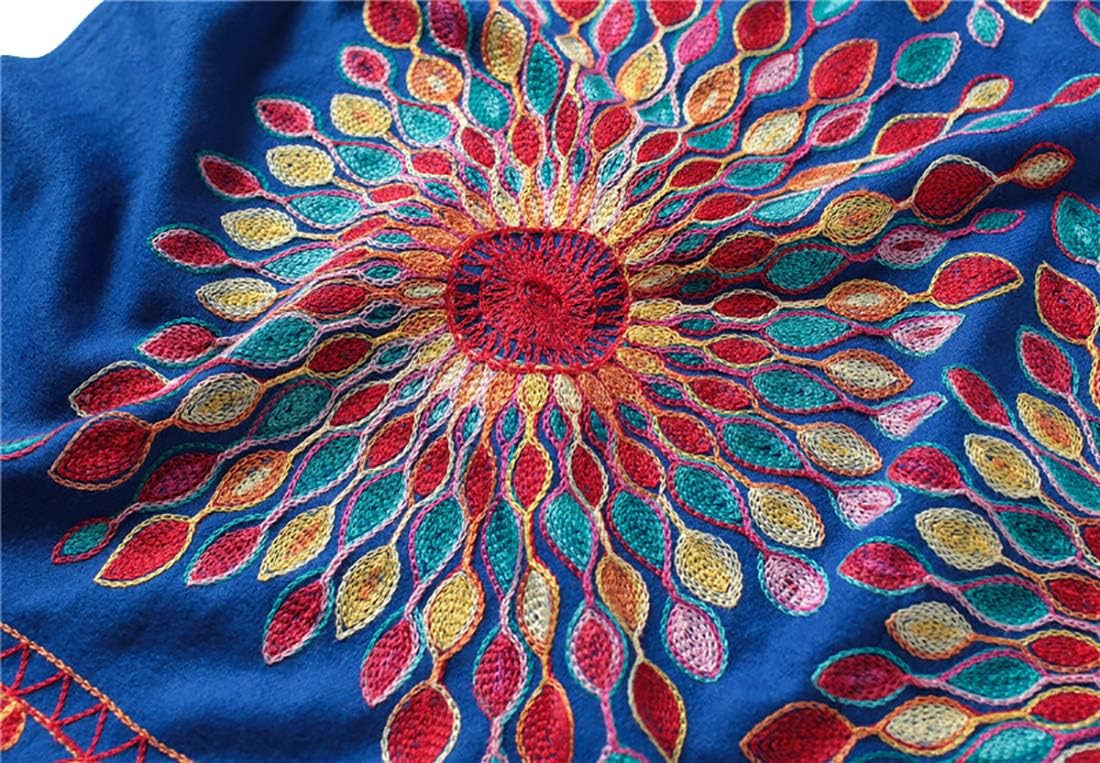 Urban CoCo Women's Embroidered Oversize Tassel Shawl Scarf Wraps for Women