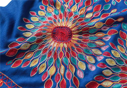 Urban CoCo Women's Embroidered Oversize Tassel Shawl Scarf Wraps for Women