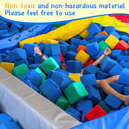 Treela Foam Pit Blocks, Foam Gym Cubes, 4 x 4 x 4 in Protective Trampoline Padding for Gymnastics, Parkour Courses, Trampoline Arenas, BMX