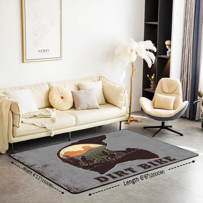 Feelyou Dirt Bike Area Rug 3x5 Kids Extreme Sports Green Honeycomb Living Room Rugs for Bedroom Boys Girls Teens Racing Motocross Rider Decorative Carpet Rug Non-Slip Motorcycle Indoor Floor Mat