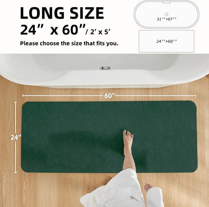 TYUU Bath Mat, Bathroom Rugs Non Slip Washable Thin Absorbent Quick Dry Bath Mat Fits Under Door Bathroom Floor Mat Perfect for Bath, Shower, or Sink 24"x36" Dark Grey