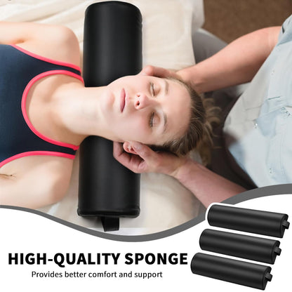 Ripeng 4 Pcs Half Round Massage Table Bolster Pillow Pad with Strap Handle, Semi-Round Bolster Pillow, 6" W x 3" H x 21" L Bolsters Support Pad for Massage Yoga Spa Neck Under Knee Ankles Pain Relief
