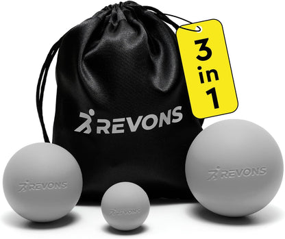3 in 1 Massage Ball Set - Lacrosse Balls for Myofascial Release, Back Pain Relief, Face Fitness, Trigger Points, Yoga, Physical Therapy, Muscle Recovery and Soft Deep Tissue Massage (Turquoise)