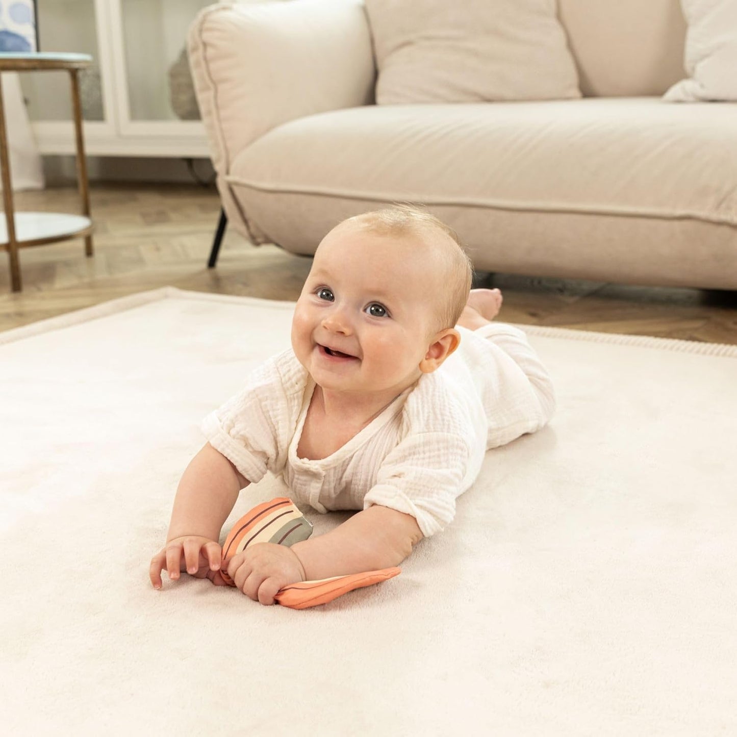 Hakuna Matte CloudSoft Mat for Floor 60" x 80" Beige – Coral Velvet Memory Foam Rug – Non-Slip, Water-Resistant