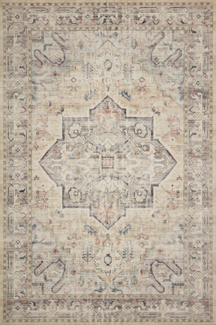 Loloi Hathaway Collection HTH-06 Blush/Multi 2'-6" x 7'-6", .25" Thick, Runner Rug, Soft, Durable, Printed, Modern, Low Pile, Non-Shedding, Easy Clean, Living Room Rug