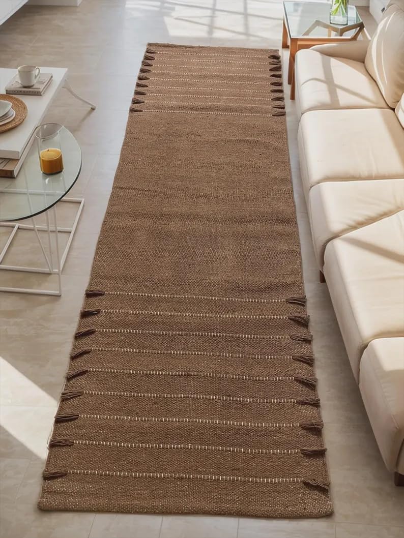 Payal Rugs Cotton Yoga Mat - Eco-Friendly Hand-Woven Rug - Non Slip & Thick (24”x72”x5mm) for Yoga Everyday Fitness at Home - Comfortable Extra-Long