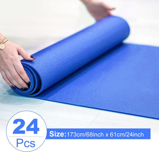 3 mm Thick Yoga Mat Bulk, Non Slip Exercise Workout Fitness Pad for Women Men, Gym Home Yoga Pilates, Easy to Clean, Sturdy PVC