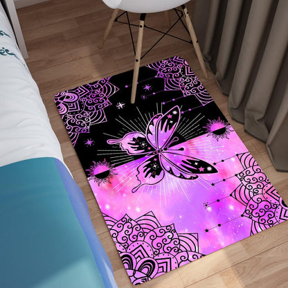 Black Girl Area Rug for Bedroom African Black Girls Floor Rugs for Living Room Playroom Cartoon Art Home Decor Soft Yoga Mats for Women Afro Purple 47" x 31" (2.7 x 3 Feet)