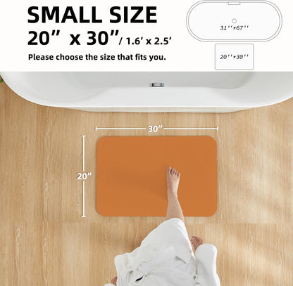TYUU Bath Mat, Bathroom Rugs Non Slip Washable Thin Absorbent Quick Dry Bath Mat Fits Under Door Bathroom Floor Mat Perfect for Bath, Shower, or Sink 24"x36" Dark Grey