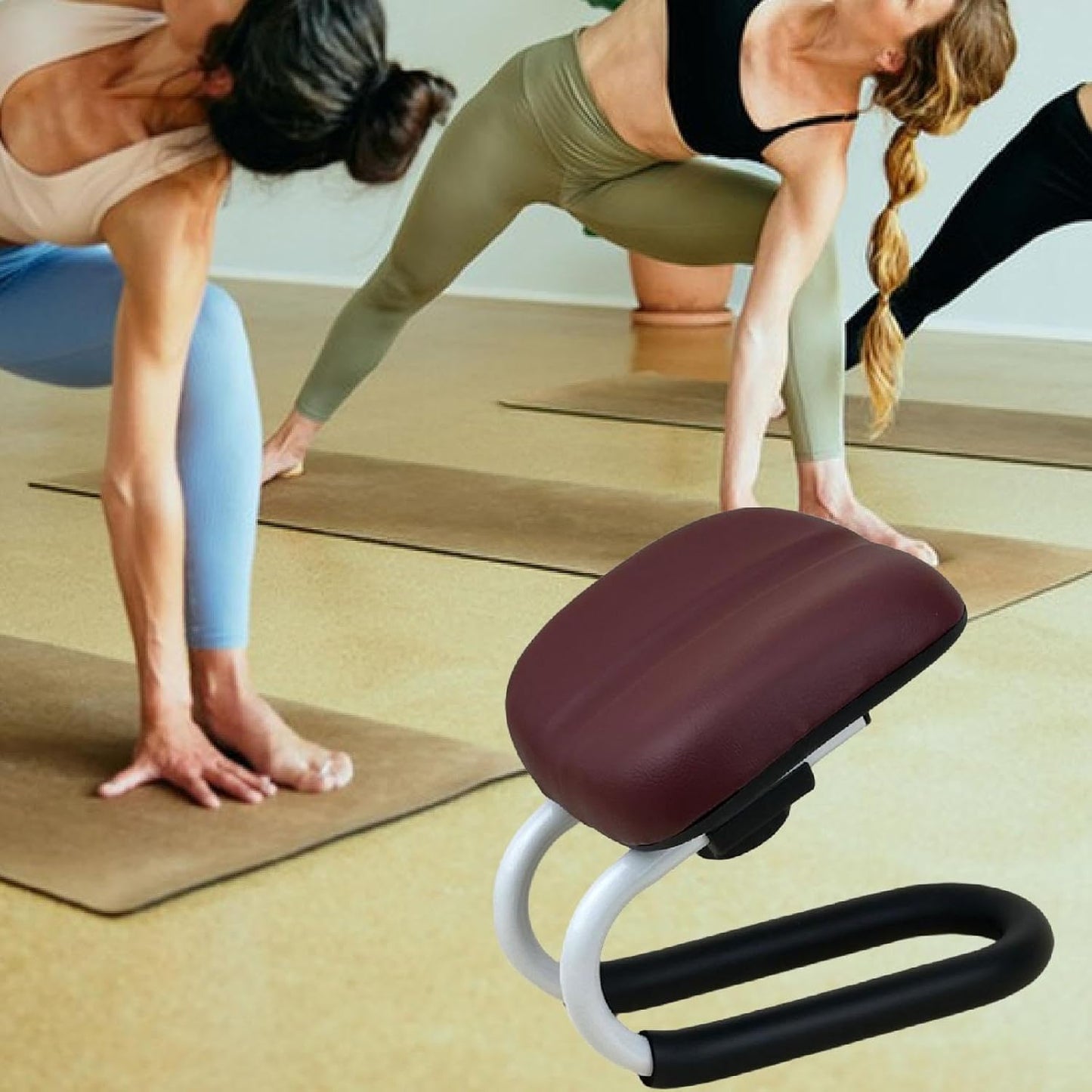 Meditation Bench,Kneeling Stool Thick Cushion Prayer Seiza Chair Adjustable Height for Praying Yoga Zen Practice Mindfulness, Deep Red