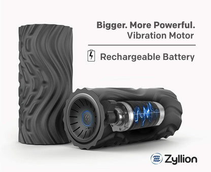Zyllion Vibrating Peanut Massage Ball with 4 Modes - Cordless Rechargeable Electric Deep Tissue Massager Roller for Muscle Pain Relief, Orange, ZMA-30