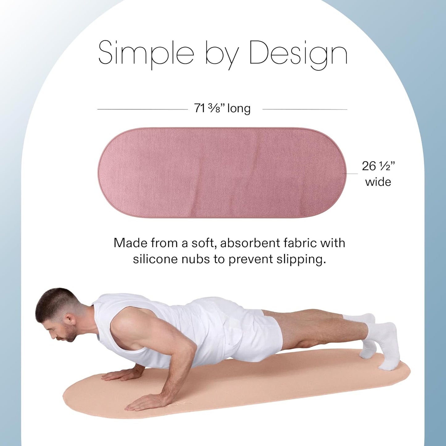 Bala Capsule Mat Towel for Gym, Blush - Slip-Resistant Yoga Mat with Sweat Absorbing Fabric for Pilates, Core Training & Exercise - Home Workout Essentials for Women & Men - Soft, Quick Dry Fitness