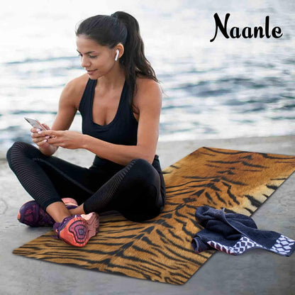 Naanle Sea Turtle Yoga Mat with Carrying Bag Set, Turtle Exercise Mat Foldable Non Slip Travel Lightweight Workout Rug for Home Gym Yoga Pilates Stretching Floor Fitness 71x26 in