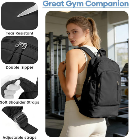 Gym Backpack for Women Men, Dance Backpacks With Shoe Compartment, Sports Back pack For Yoga Fitness Beach Hiking Sports(Green)