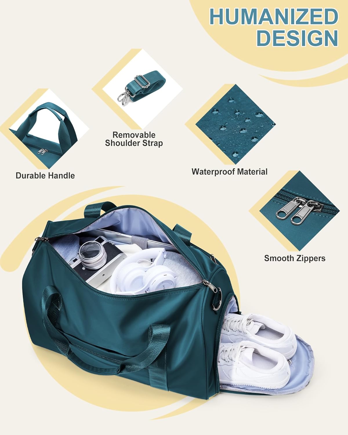 Gym Bag Womens Mens with Shoes Compartment and Wet Pocket Travel Duffel Bag for Women for Plane Sport Gym Tote Bags Swimming Yoga Waterproof Weekend Overnight Carry on Bag Hospital Holdalls - Colors C