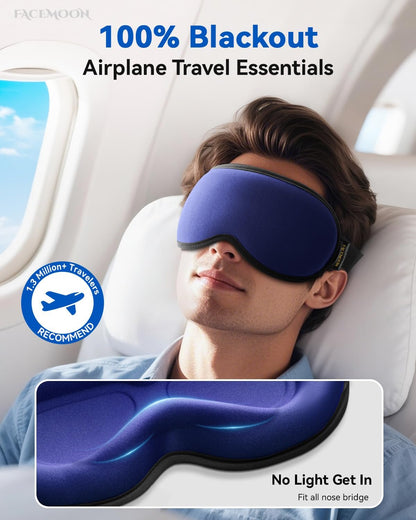 Weighted Eye Mask for Sleeping - 3D Blackout Sleep Mask for Women Men, Zero Eye Pressure, Lash-Friendly, Adjustable Strap, Airplane Travel Essentials for Long Flight & Road Trip, Meditation Mask(Gray)