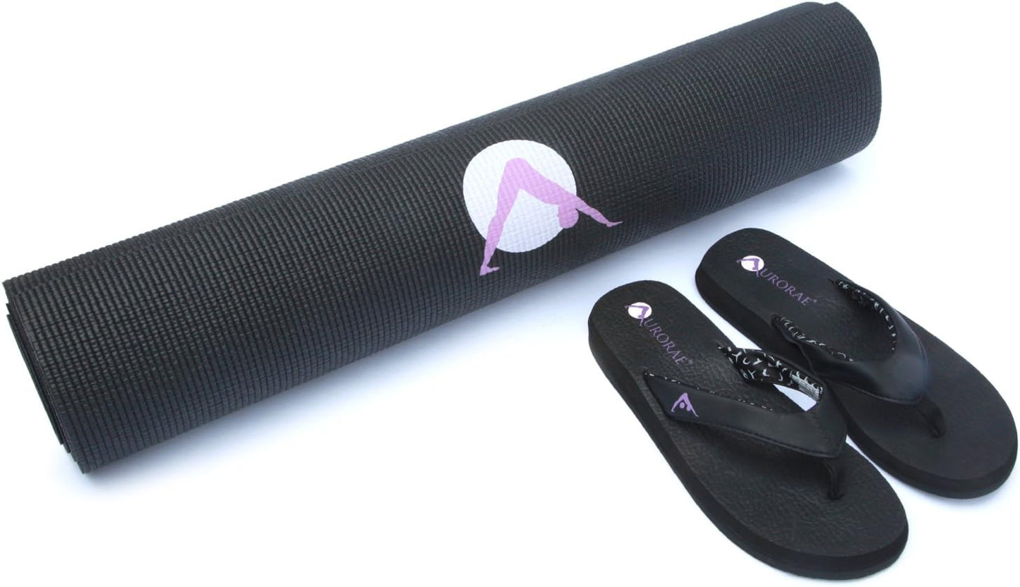 AURORAE Classic/Printed Extra Thick and Long Yoga Mat. Slip Free Rosin included