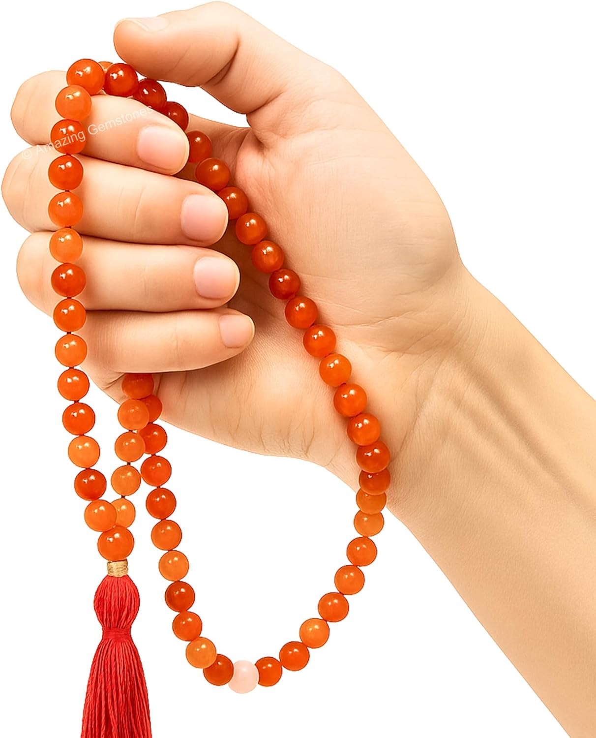 Amazing Gemstone 108 Beads Handmade Mala (Knotted, Rudraksha) - Colors A