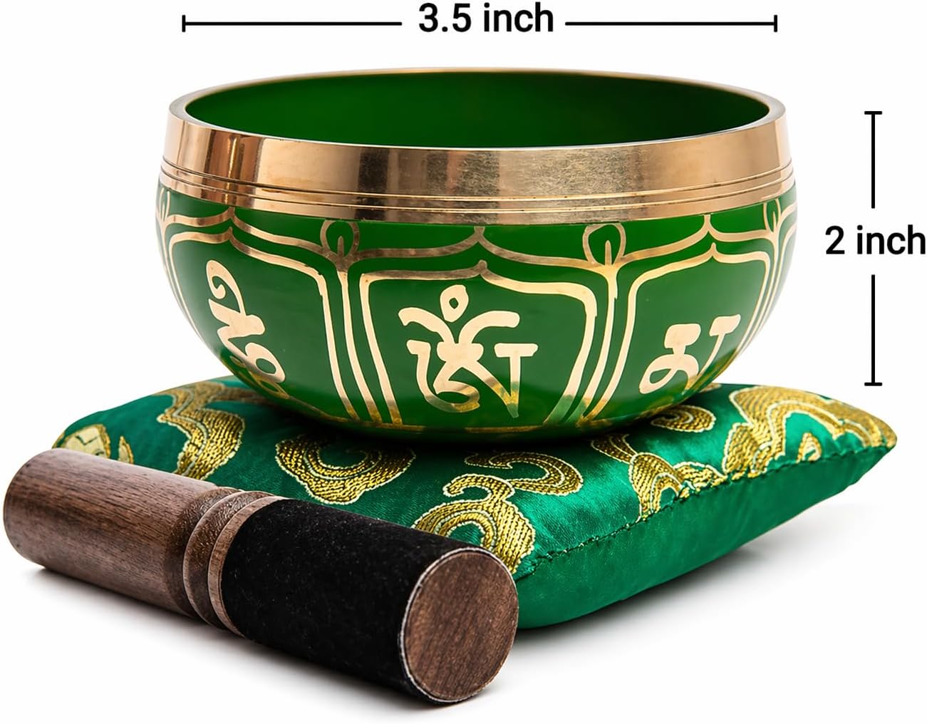 Tibetan Singing Bowl Set - Authentic Handcrafted Mindfulness Meditation Holistic Sound 7 Chakra Healing by Himalayan Bazaar (Turquoise)