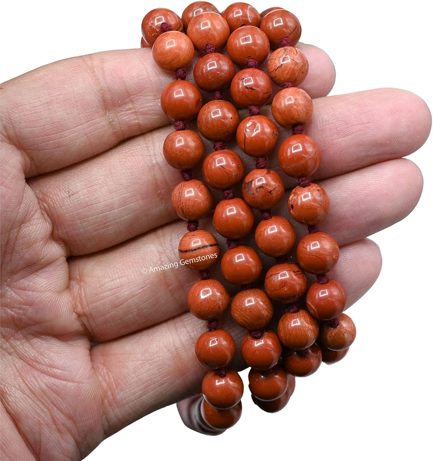 Amazing Gemstone 108 Beads Handmade Mala (Knotted, Rudraksha) - Colors B