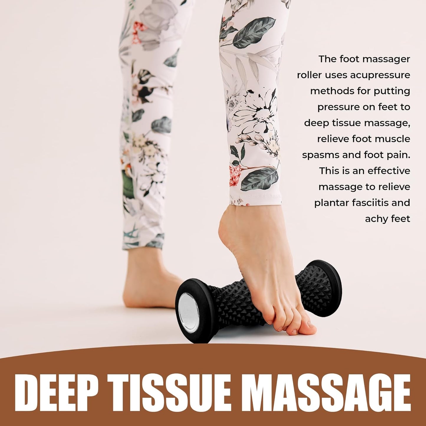 Foot Massager Roller - Portable Arch & Plantar Fasciitis Relief Tool - Deep Tissue Muscle Massage Roller for Feet,Carf, Heel Pain