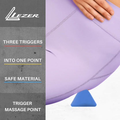 LEZER Trigger Massage Point, Manual Massage Ball, Muscle Knots Relief Tool, Myofascial Release, Physical Therapy, Deep Tissue Back Massage, Plantar Fasciitis, 2.9 in x 2.1 in (Blue)