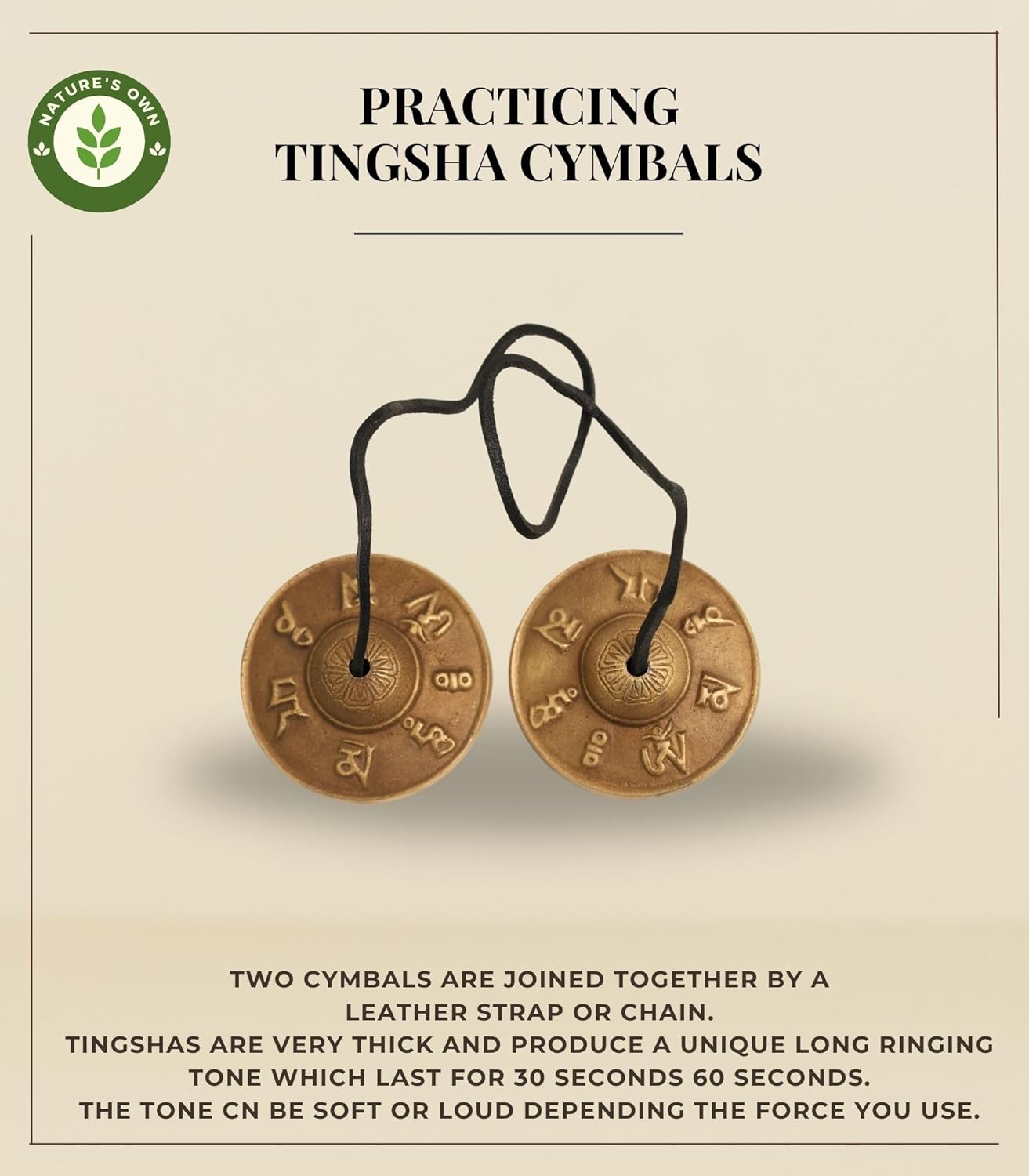 Tibetan Tingsha Bells Cymbals Meditation Chime Bells, 6.3 cm Percussion Instrument, with Cloth Bag, Embossed 8 Lucky Symbols, Ideal for Yoga, Mindfulness, Spiritual Healing, and Sound Therapy