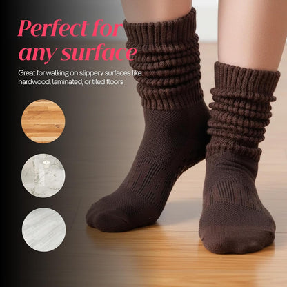 COOLMATE Pilates Socks with Grips for Women, Yoga Socks, Crew Non Slip Women for Barre, Pilates Gifts for Women - Colors B