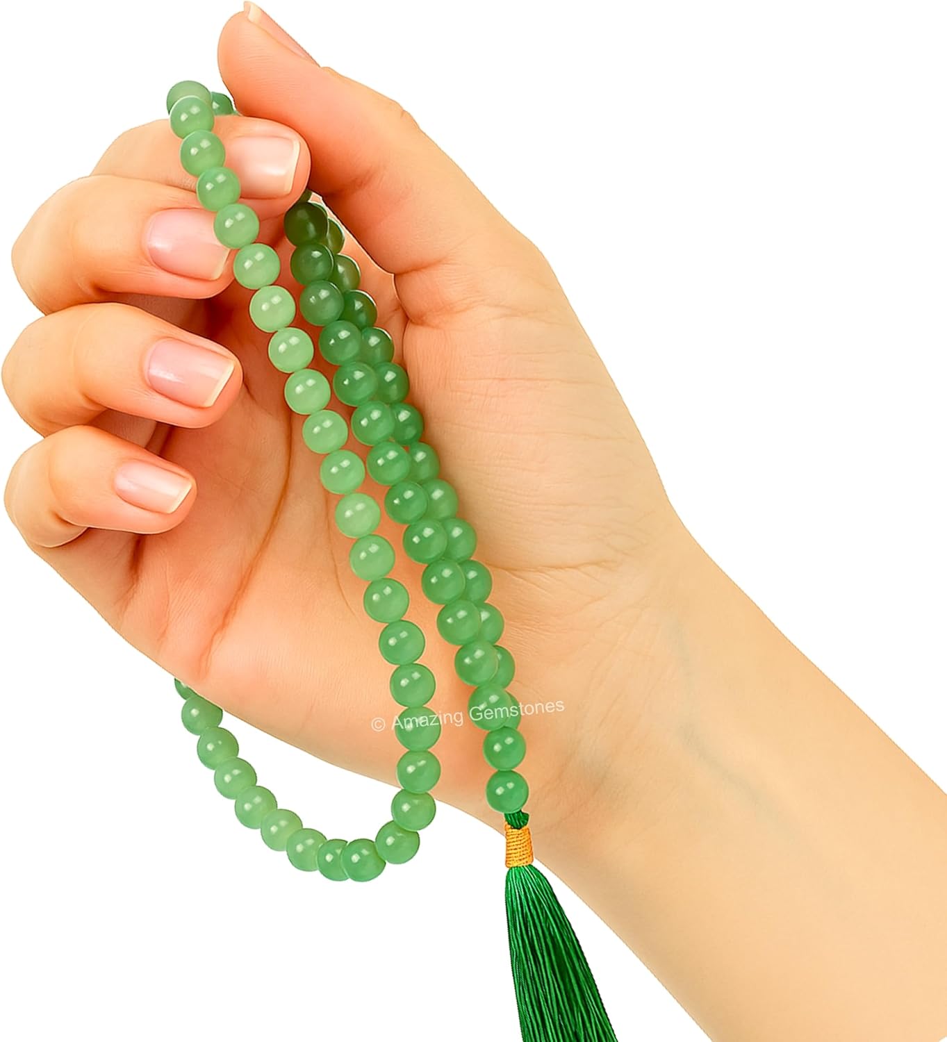 Amazing Gemstone 108 Beads Handmade Mala (Knotted, Rudraksha) - Colors A