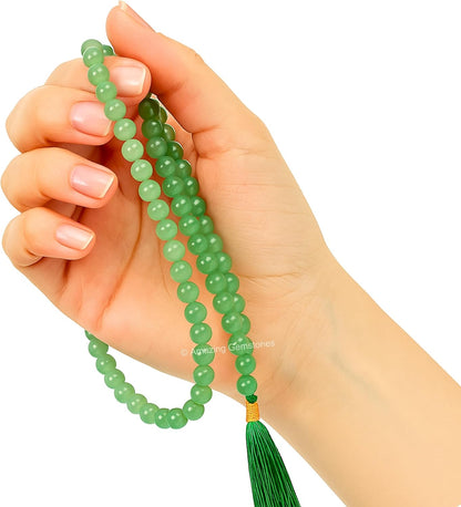 Amazing Gemstone 108 Beads Handmade Mala (Knotted, Rudraksha) - Colors A