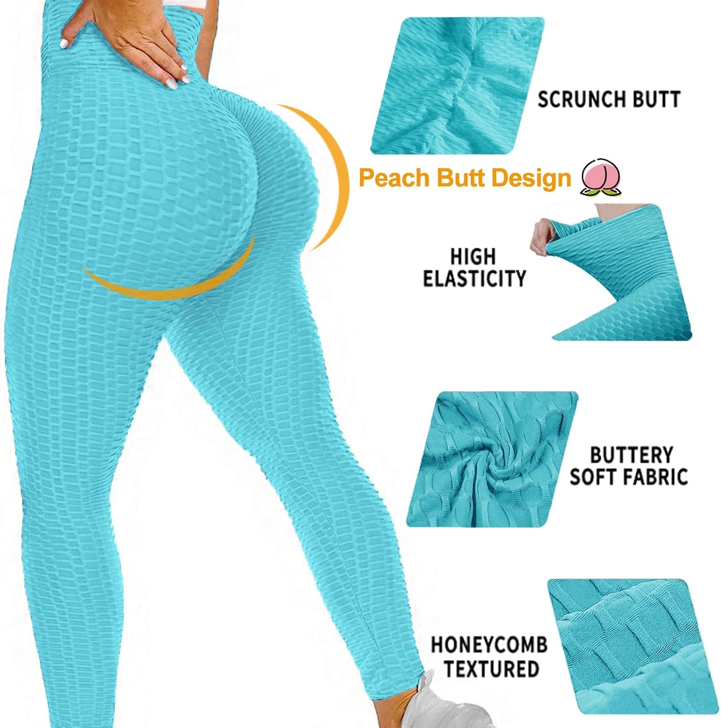 JGS1996 Butt Lifting Leggings for Women Tummy Control Workout Yoga Pants High Waisted Scrunch Booty Gym Tights