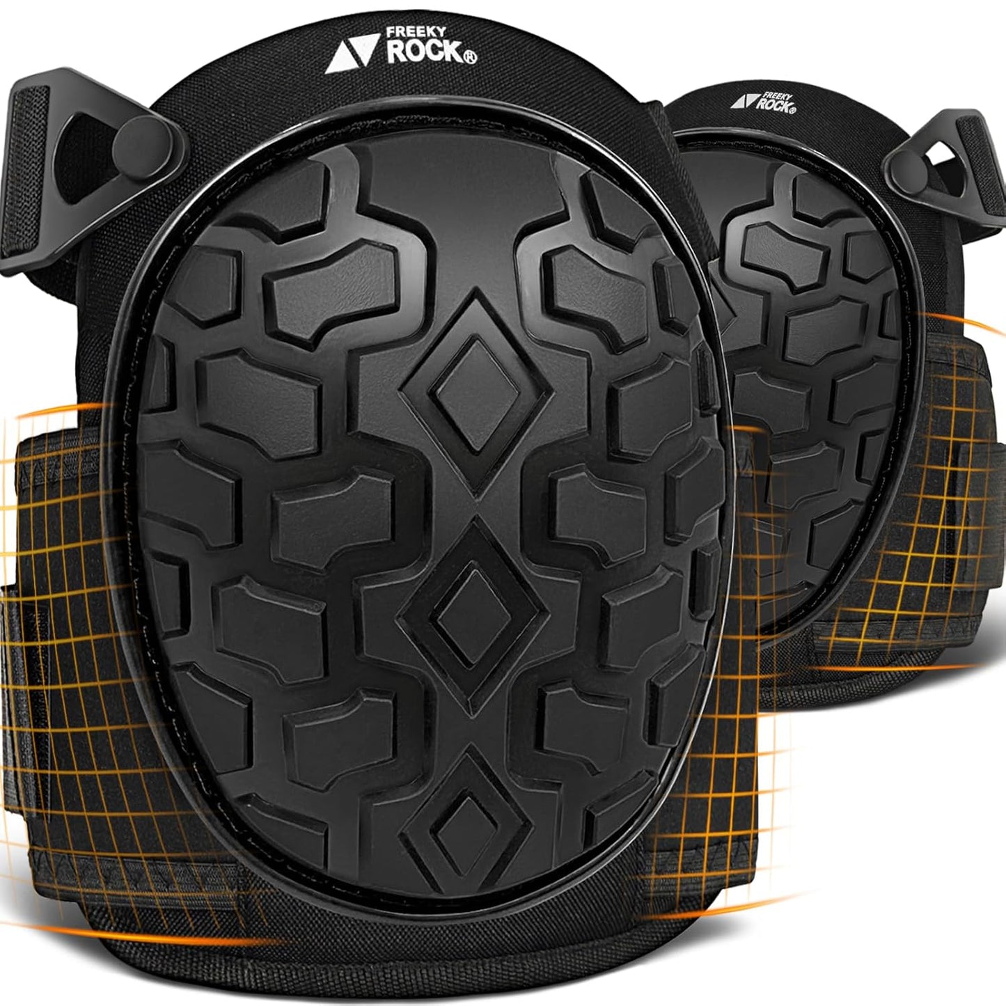 Professional Knee Pads for Work Construction with Heavy Duty Cap Foam Padding Gel Cushion Knee Pads for Men, Comfortable Adjustable Strong Strap, Military Grade Rivet for Flooring Gardening