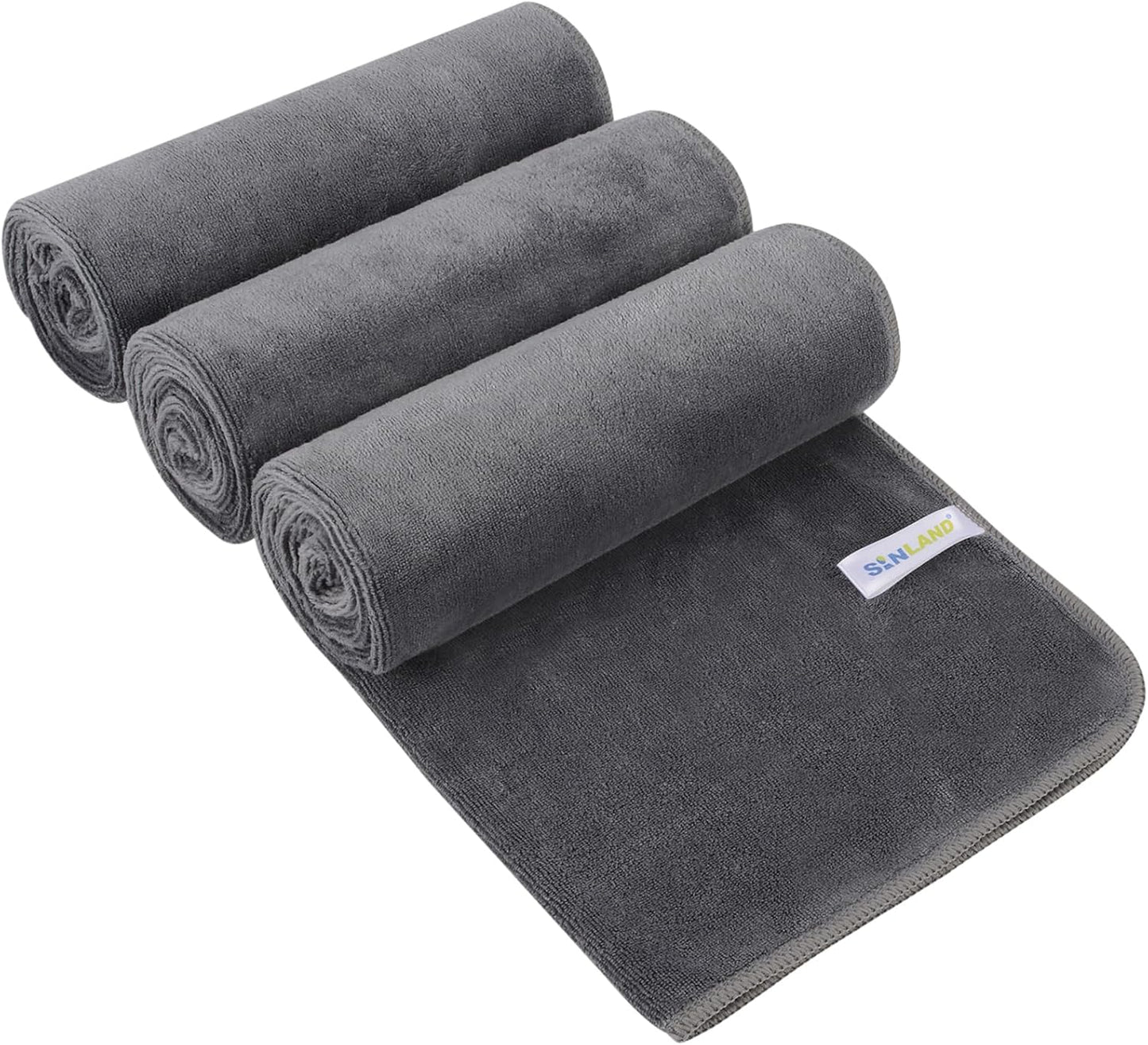 SINLAND Microfiber Gym Towels Super Absorbent Compact Travel Workout Towel Quick Dry Camping Sweat Towel for Sports Beach Swimming Backpacking Hiking and Yoga Men Women 16 Inch X 32 Inch