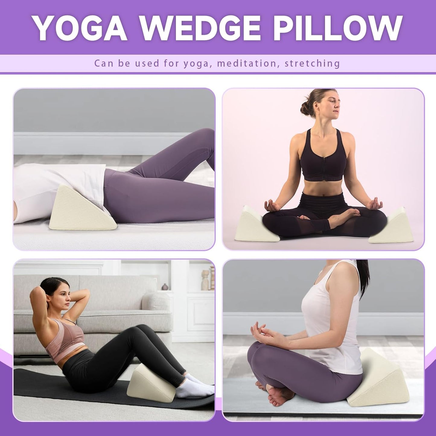 Small Wedge Pillow, Small Wedge Pillow for Sleeping, Foam Wedge for Yoga, Laptop, Memory Foam Positioning, Foam Pillow for Chair, Provide Support and Relieve Fatigue(Blue-17.7")