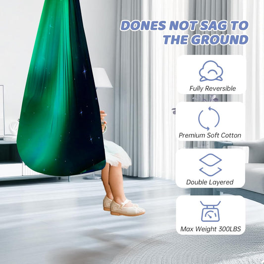 Aokitec Therapy Swing for Kids with Special Needs (Hardware Included) Snuggle Swing Cuddle Hammock Indoor Adjustable Aerial Yoga for Children with Autism, ADHD, Asperger, Sensory Integration