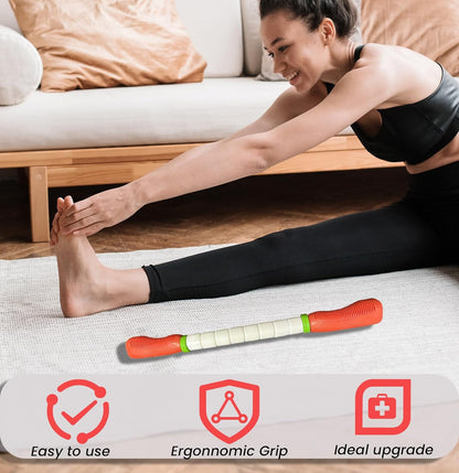 Muscle Roller Stick Ctwctr Massage Roller for Lymphatic Drainage, Cellulite Massager, Leg Massager for Circulation and Pain Relief, Deep Tissue & Trigger Point Massage