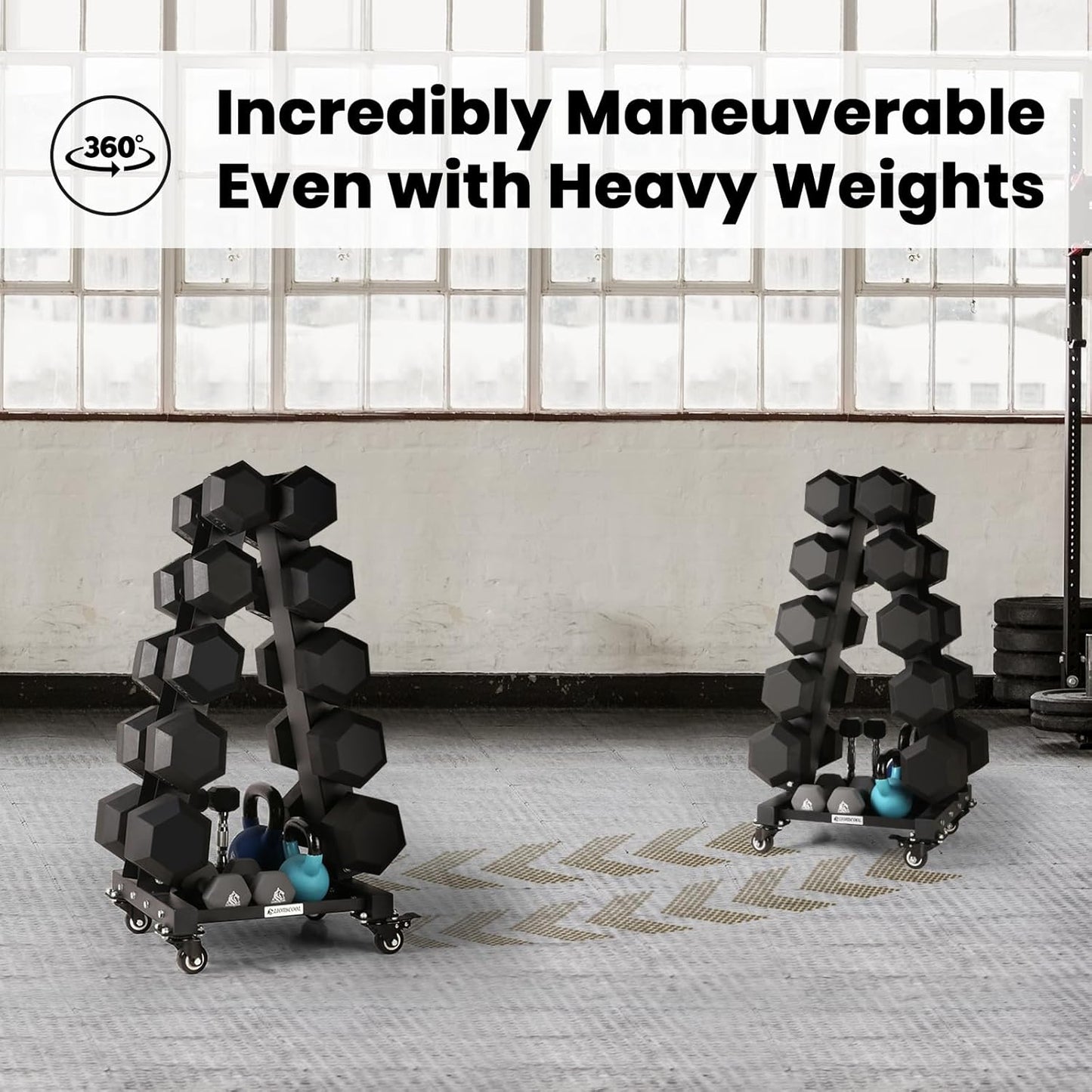LIONSCOOL Premium Solid Steel Dumbbell Rack Stand Only, A-Frame Portable Weight Storage Organizer with Optional Tray and Wheels, Perfect for Home Gym Fitness Storage (200LBS/300LBS/700LBS Weight Capacity Available)