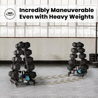 LIONSCOOL Premium Solid Steel Dumbbell Rack Stand Only, A-Frame Portable Weight Storage Organizer with Optional Tray and Wheels, Perfect for Home Gym Fitness Storage (200LBS/300LBS/700LBS Weight Capacity Available)