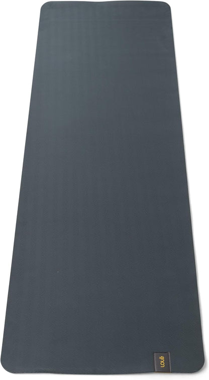 Lolë Prima Marble Yoga Mat with Strap Carrier | Non-Slip Textured 5mm Thick Workout Mat | Ideal for Hot Yoga & Pilates | Lightweight & Sweat Resistant, Seagreen