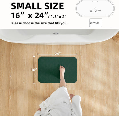 TYUU Bath Mat, Bathroom Rugs Non Slip Washable Thin Absorbent Quick Dry Bath Mat Fits Under Door Bathroom Floor Mat Perfect for Bath, Shower, or Sink 24"x36" Dark Grey
