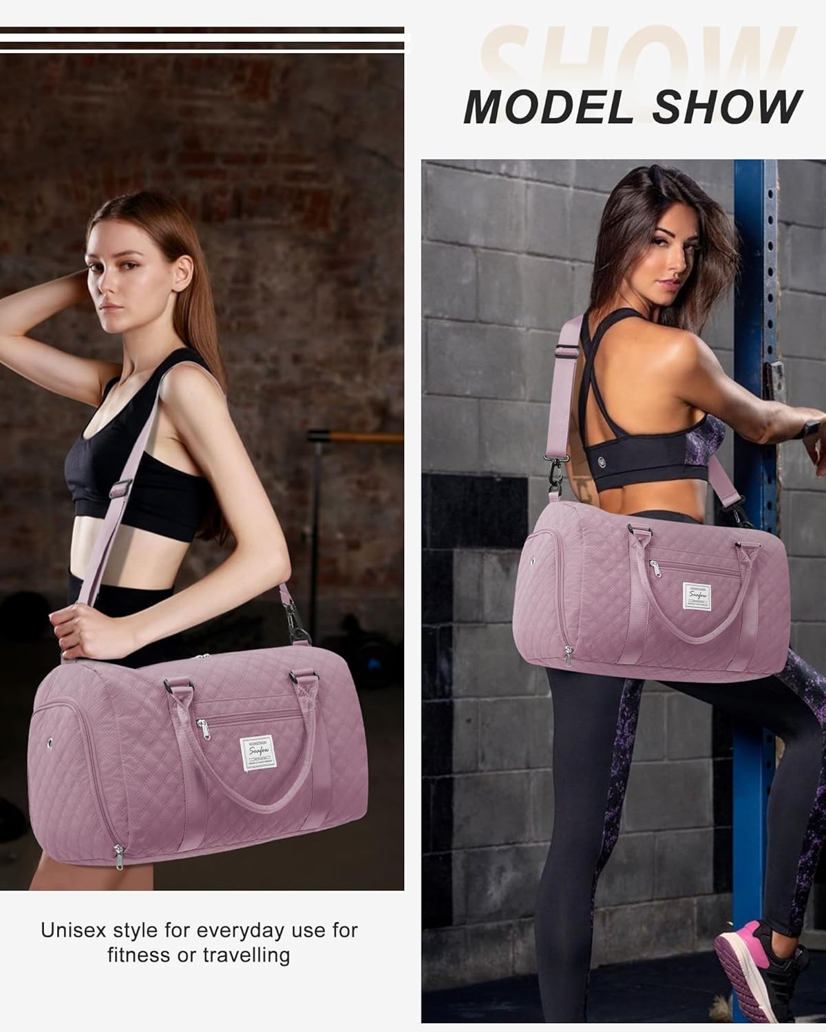 Gym Bag Womens Mens with Shoes Compartment and Wet Pocket Travel Duffel Bag for Women for Plane Sport Gym Tote Bags Swimming Yoga Waterproof Weekend Overnight Carry on Bag Hospital Holdalls - Colors C
