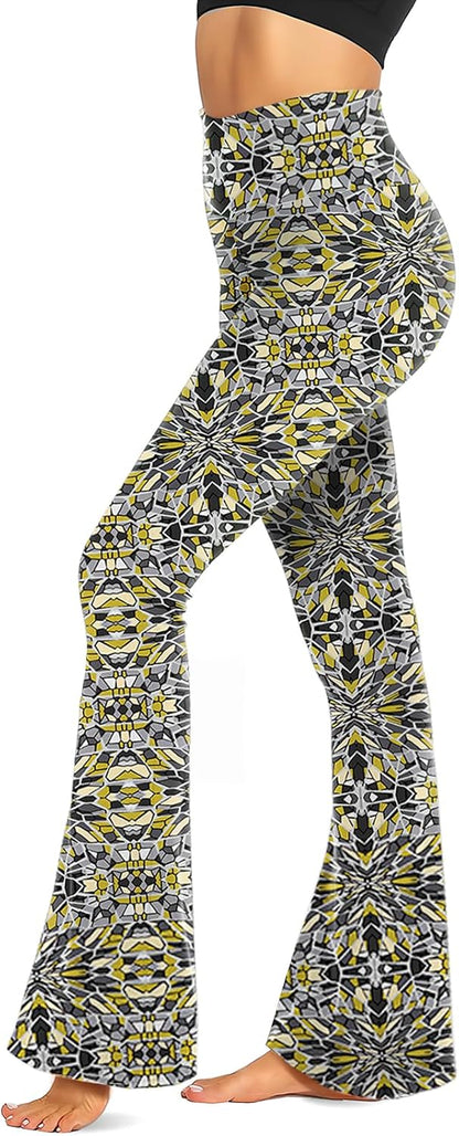 TNNZEET Black Flare Leggings for Women, Crossover Yoga Pants with Pockets Bootcut Flared Leggings