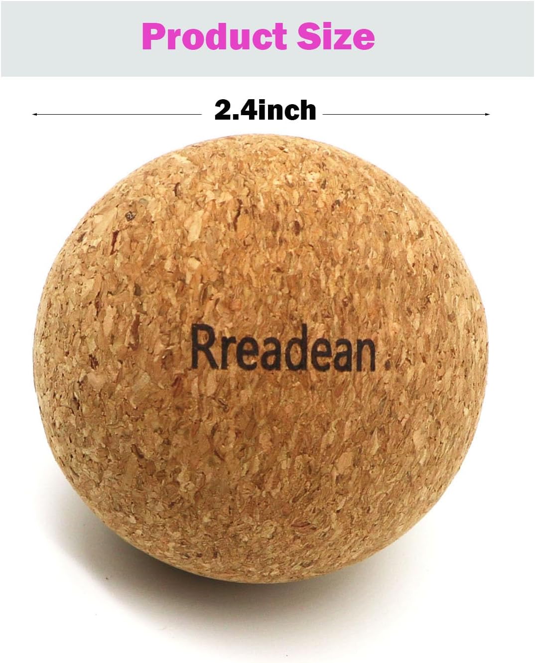 Cork Massage Ball Set for Fascia Release After Exercise, Yoga,Trigger Point Therapy, Relax Muscles, and Relieve Stress,Set of 3 （5.4"*2.4"+2.4"+1.7" Lacrosse Massage Balls