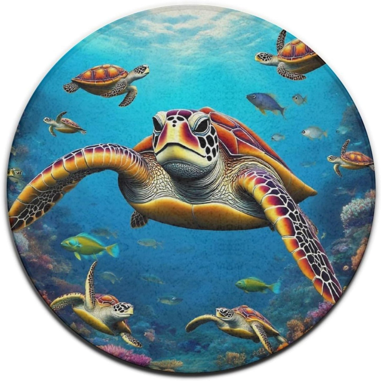 Soft Round Yoga Carpet, Office Chair Decor Round Mat for Carpet and Hardwood Floors Purple Butterfly