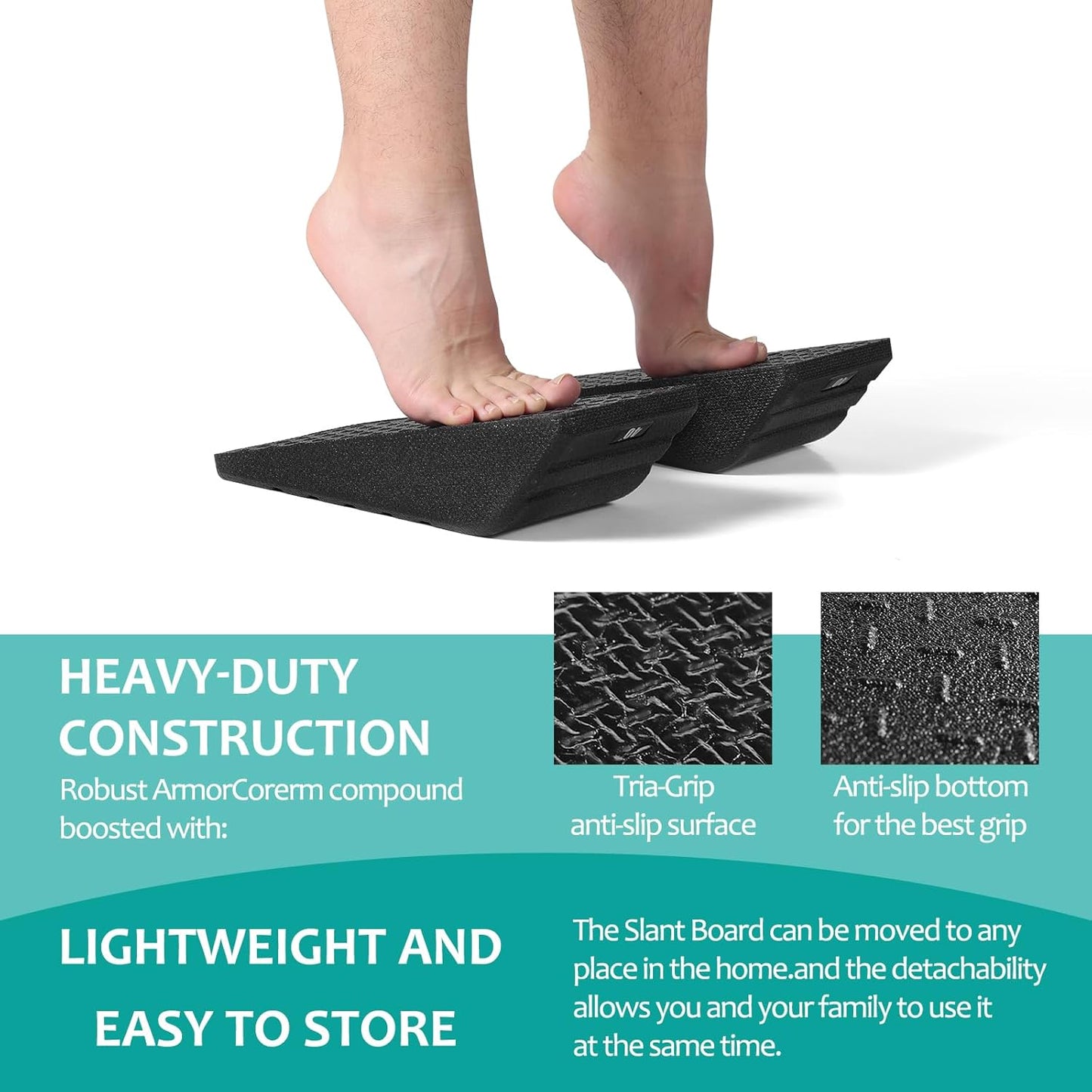 Squat Wedge Block 2PCS Non Slip Professional Ramp - 550 LBS Weight Capacity - Slant Board for Calf Stretching - Calf Stretcher Slant Board - Yoga Blocks