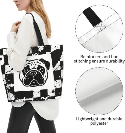 Tote Shoulder Bag Large Durable Reusable Eco-friendly Handbag Lightweight Stylish for Daily Use-19.7x15.7x5.9 Inch - Colors B