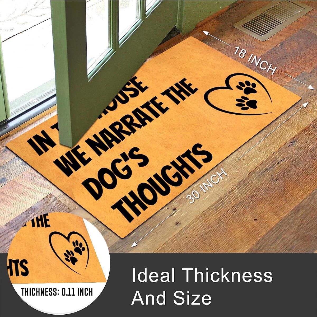 MELODADDY Funny Welcome Doormat Front Door Decor Rugs with Rubber Back 30"(L) x 18"(W) Personalized Matt Outside Entrance (Leave Your Worries At the Door Yoga Meditation Namaste)