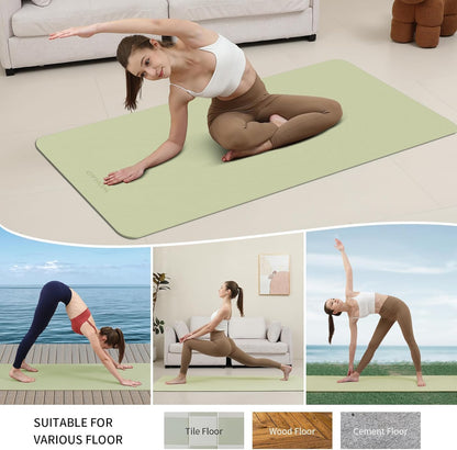Extra Wide & Thick 8mm Yoga Mat, 72"x31.5" Large Non Slip Exercise Mat, Premium POE Material for Superior Cushioning & Stability, with Strap for Home Gym, Pilates