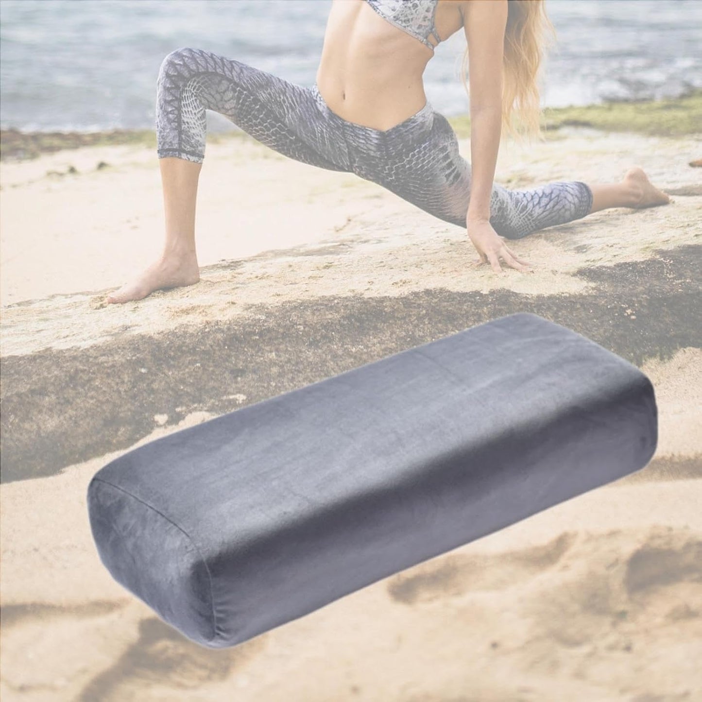 kowaku Bolster Pillow, Rectangular Pillow, with Carry Handle for Balance, for Meditation Support, Rectangular Cushion