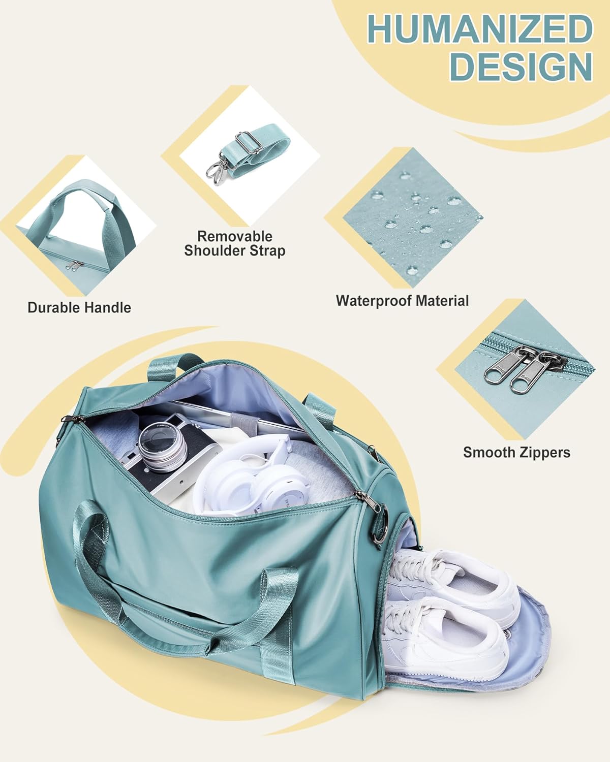 Gym Bag Womens Mens with Shoes Compartment and Wet Pocket Travel Duffel Bag for Women for Plane Sport Gym Tote Bags Swimming Yoga Waterproof Weekend Overnight Carry on Bag Hospital Holdalls - Colors B